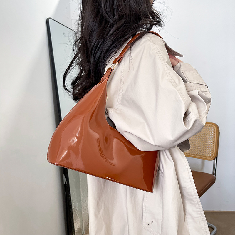 Luxury Bag 2025 New Retro Shiny Small Square Shoulder Bag, Fashion Solid Color Underarm Purse for Women, Versatile Crossbody Bag Free Shipping