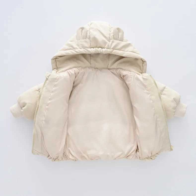 Autumn Winter Kid Thicken Fashion Cotton Coat Boy Children Solid Cardigan Hooded Long Sleeve Tops Girl Baby Warm Casual JacketT251016