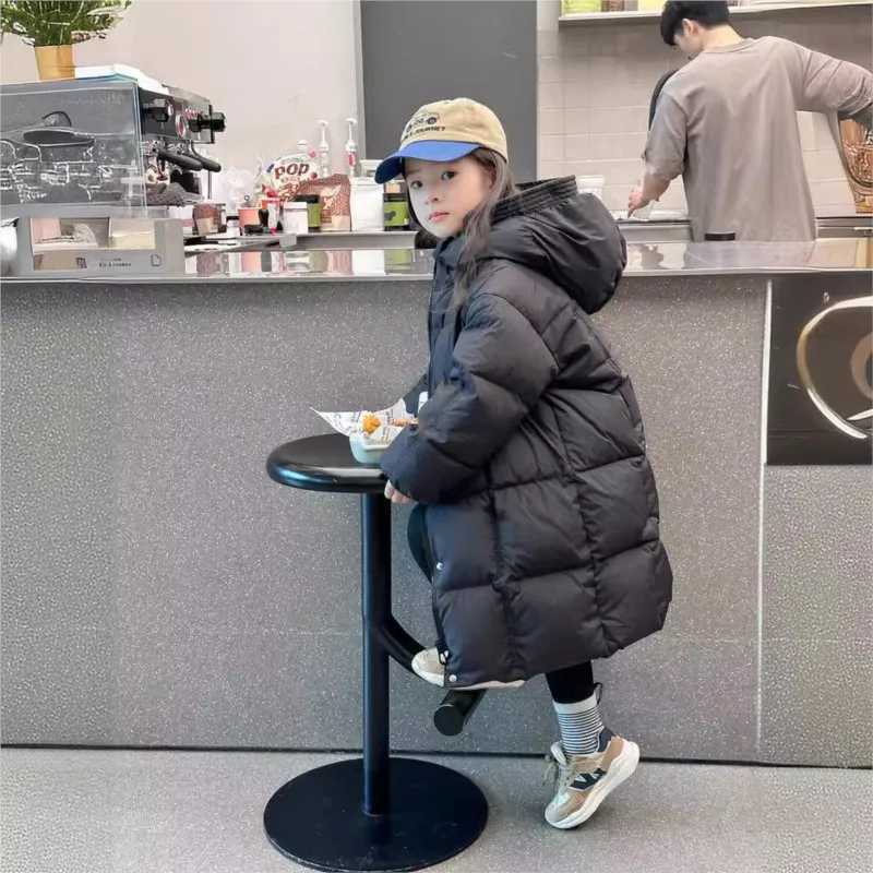 Girls down Coat 2024 Autumn and Winter Clothing New Childrens Padded Top Childrens Clothing ThreeProof Warm Coat Babys TopT251016