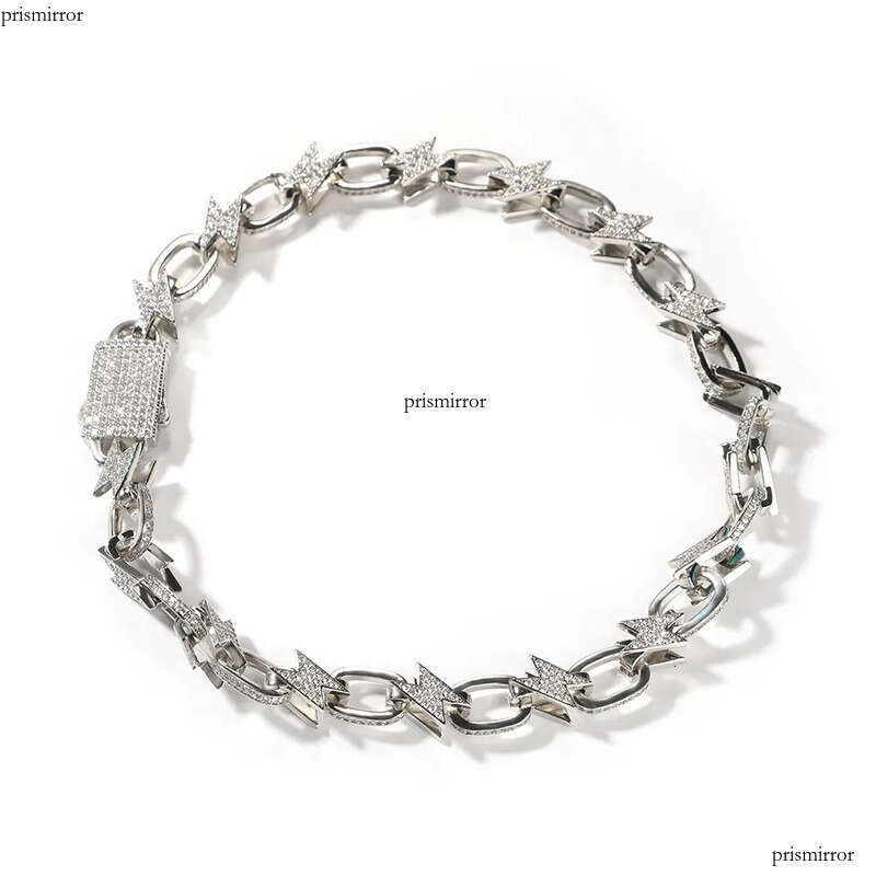 Hip Hop Lighing Jewelry Mens Womens Iced Out Clavicle Chain Gold Chokers Necklace