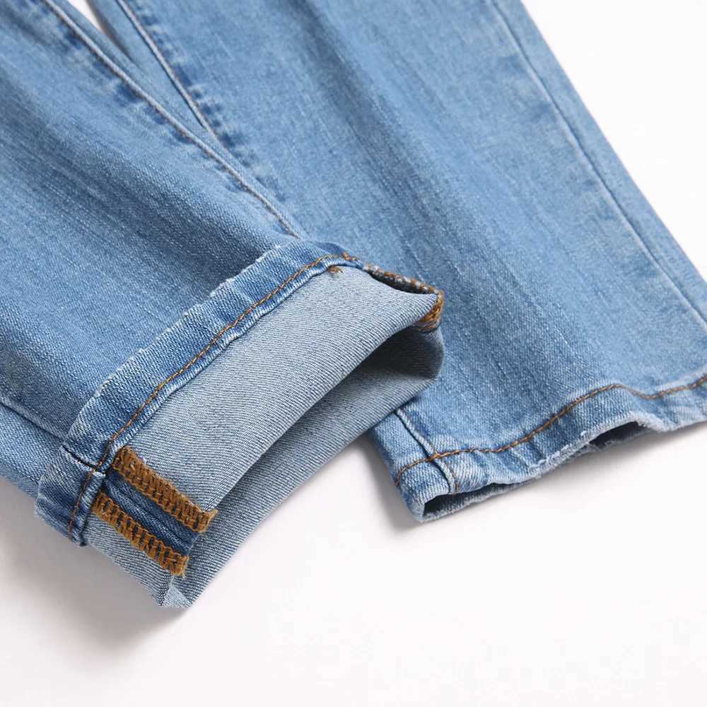 Men Stars Denim Jeans Streetwear Leather Patches Pants Casual Slim Tapered Stretch Trousers J251016