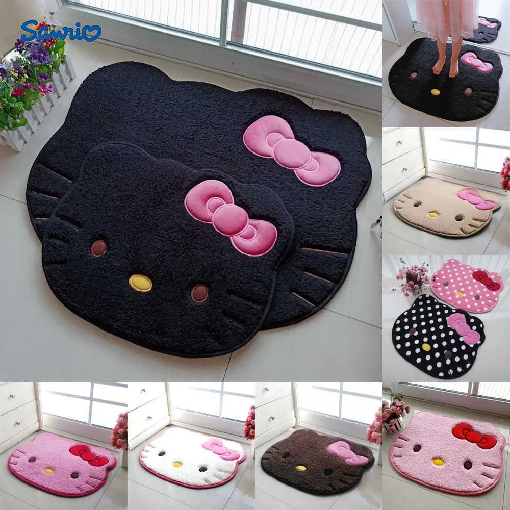 Sanrio 50x60cm Kawaii Hello Kitty Cartoon Rug Anime Kt Cat Plush Floor Mat Bathroom NonSlip Carpet Car Cushion Soft Living Room Decor L251016