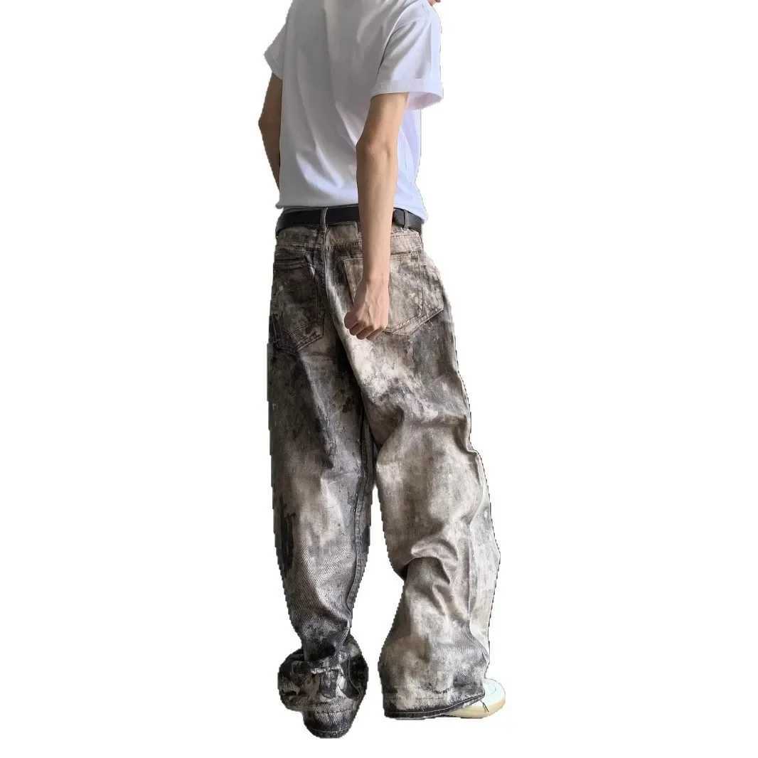American Style 3D Digital Camouflage Printed Jeans Mens Low Waist Wide Leg Casual Long Pants Spring Summer New Style Worn in Lo J251016