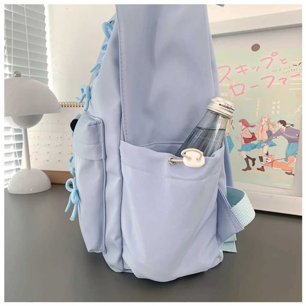 Fashion Large Capacity Bow Backpack Bow decoration Solid Color Girls Backpack Zipper Travel Bag Students Luggage BagsT251016