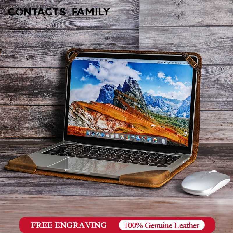 CONTACTS FAMILY Nubuck leather Laptop Case For Apple Macbook Pro Air 133 154 Inch Sleeve Protective Notebook Retro Cover BagW251015