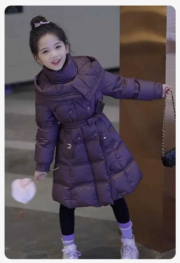 Kids Down Long Outerwear Winter Autumn Teen Cotton Clothes Boys Waterproof Velvet Thicken Warm Thick Girls Outerwear Coat A56T251016