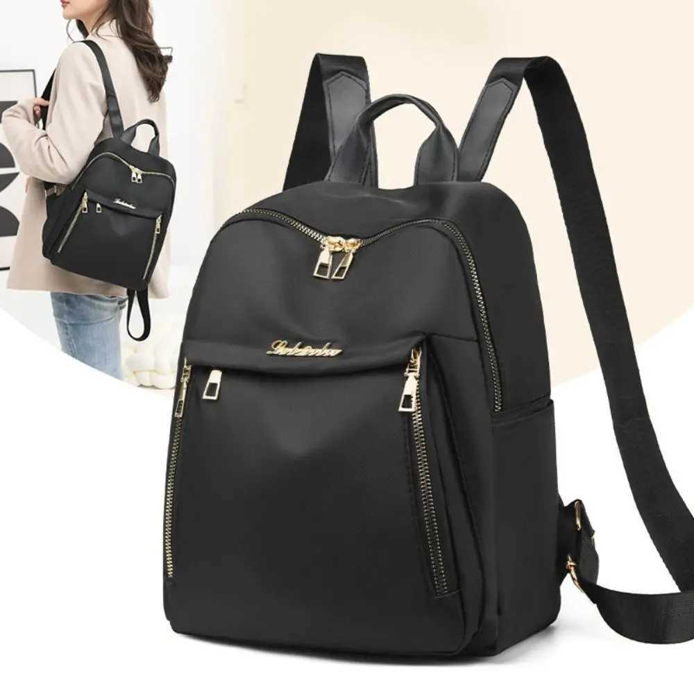 Simple Black Large Capacity Backpacks Women Travel Bag Solid Harajuku Student Schoolbag Oxford Backpack Unisex BagsT251016