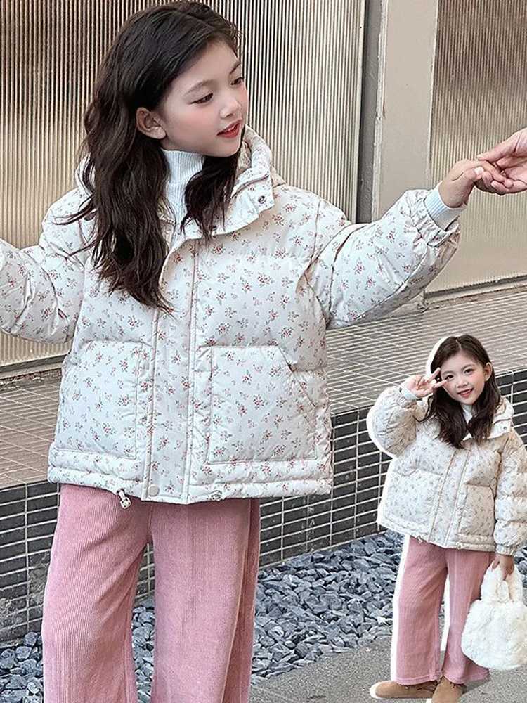 Fashion Baby Girls Winter Clothes Thick Warm Floral Cotton Kids Coat Children Princess Padded Jacket XMP503T251016