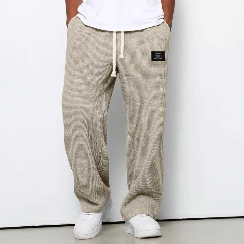 European American Mens Spring and Autumn Trendy Brand Loose Drape Straightleg Sweatpants and Wideleg Sporty Casual Trousers J251203