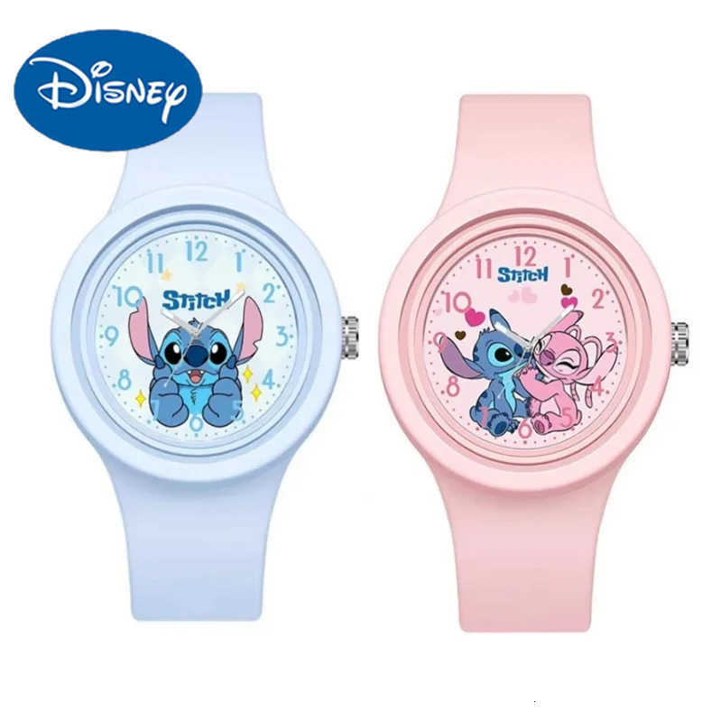 Disney New Stitch Children Watches for Girls Silicone Strap Round Quartz Kids Watch Boys Student Clock Gift Toys Para Ninos H251016