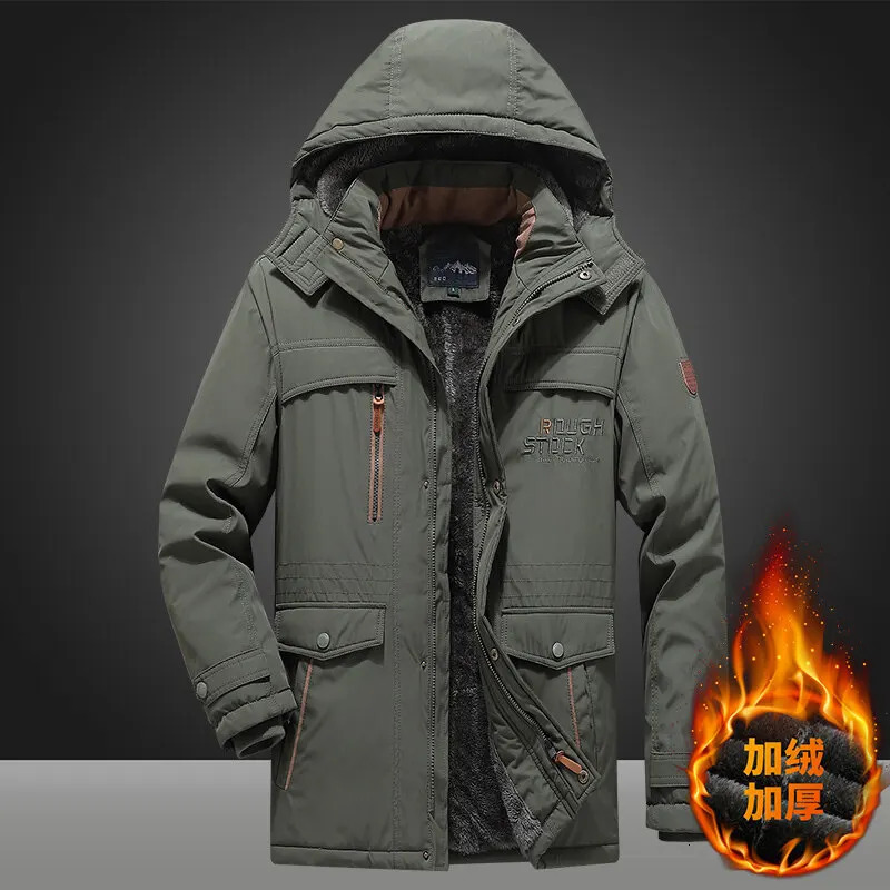 Men Winter Parka Down Jackets Military Windproof Hooded Parka Male Fur Collar Fleece Parkas Men Fashion Casual Thick Jacket 251028