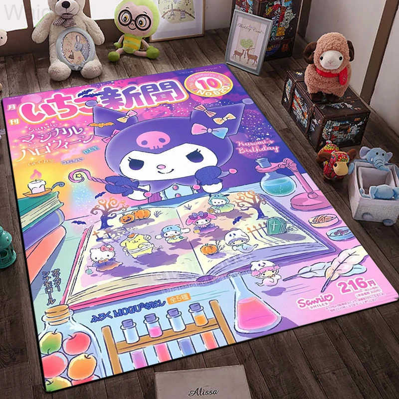 Sanrio Hello Kitty Anime 3D Large Area Rugs Carpets Home for Living Room Childrens Kids Nonslip Bedroom Sofa Doormat Floor Mat L251016