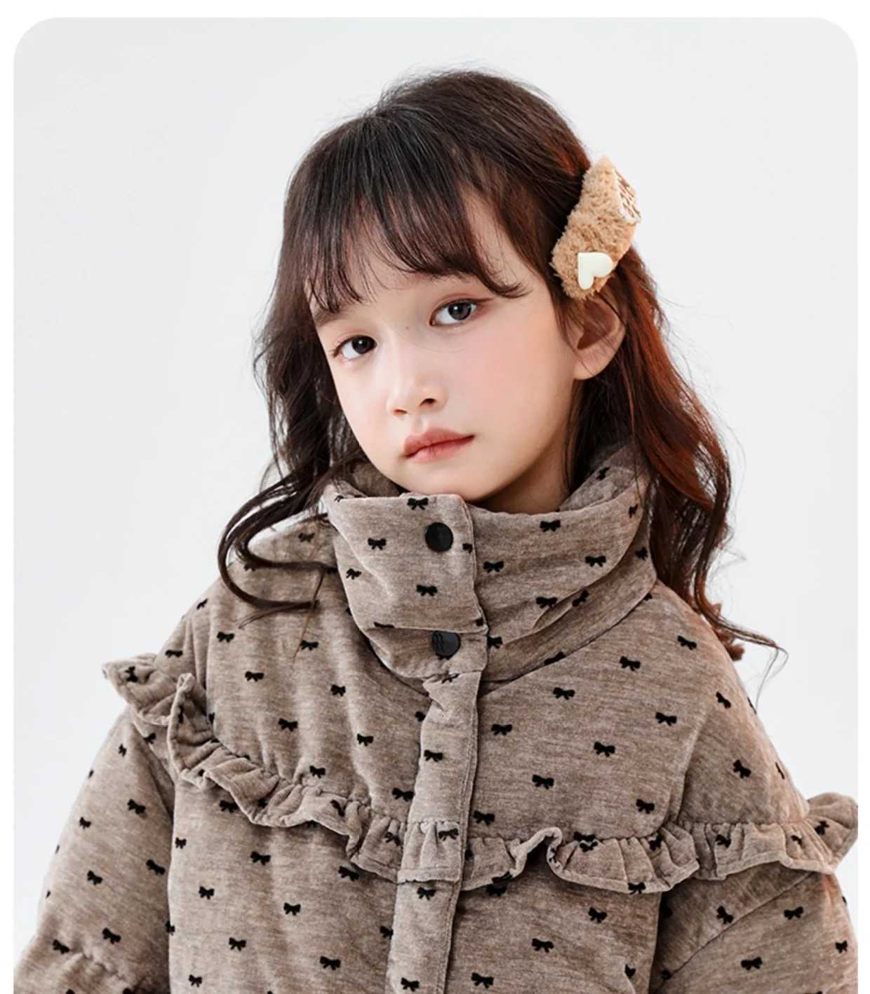 Han 2025 New Down Cotton Jacket Winter Girls Full Print Butterfly Festival Coat Childrens Warm Casual Top TrendyT251016
