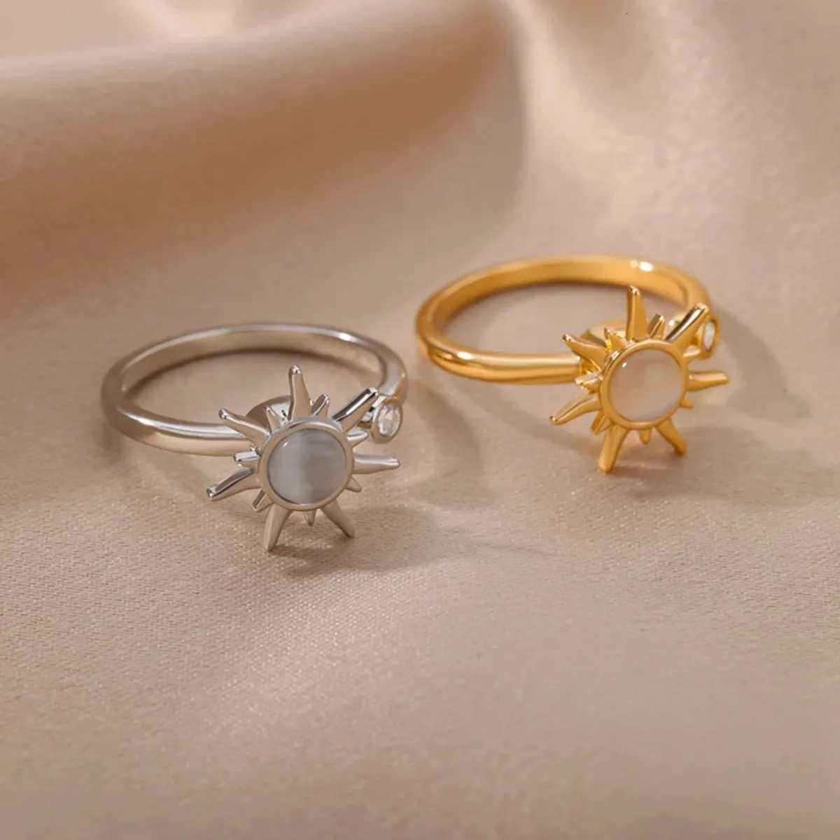 Fashion Birtay Jewelry Gift High quality gold designer diamond ring rings designer for woman engagement love rings Wens AntiStr Anxiety Sun Pendant Sp - view 1