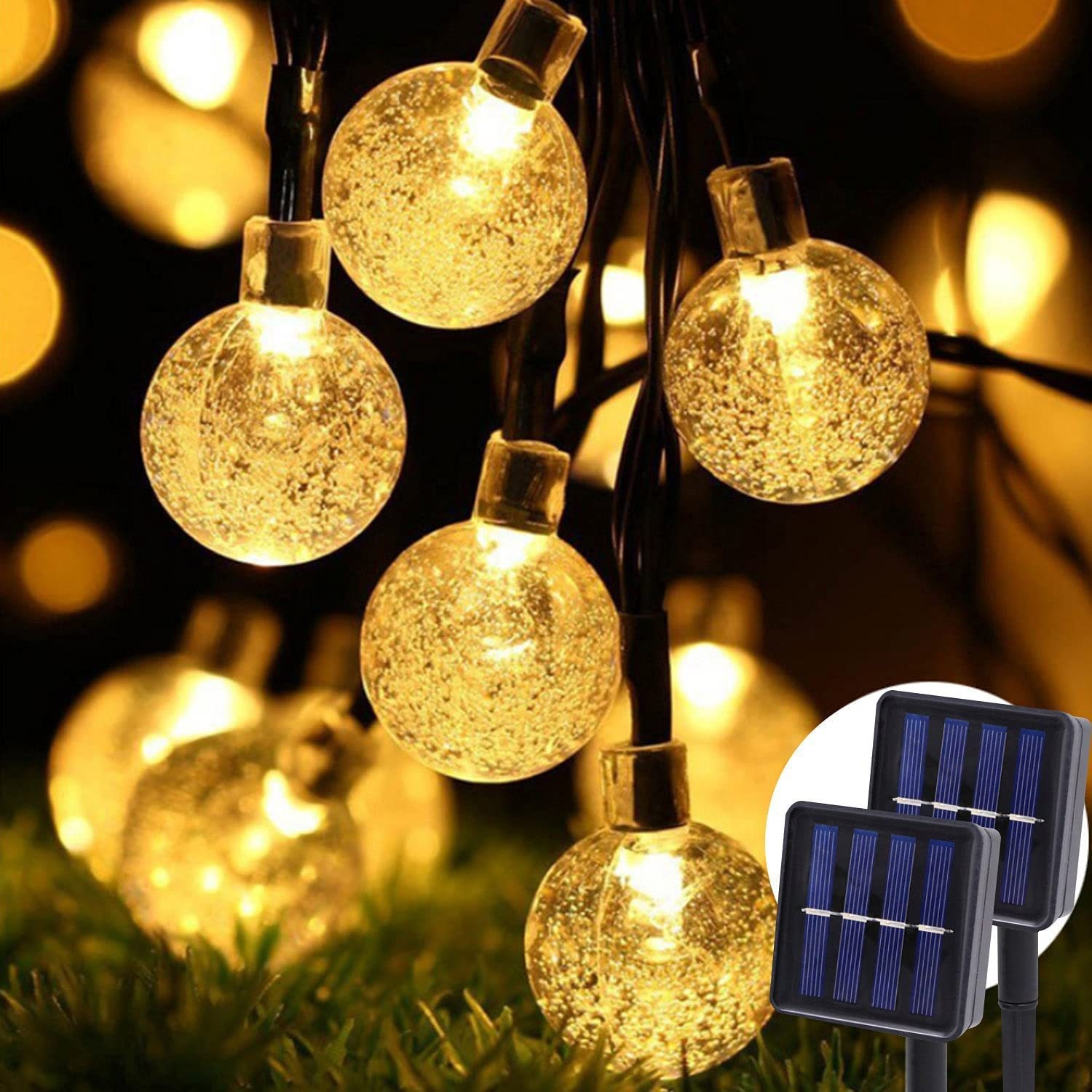 ED Bubble Ball String Lights Solar Outdoor Waterproof Camping Decor Yard Atmosphere String Lights