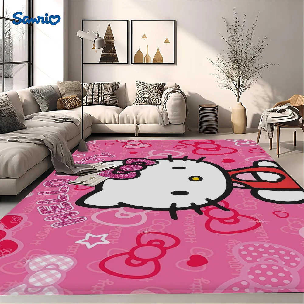 Sanrio Hello KKitty Floor Mat INS Style Soft Bedroom Floor House Laundry Room Mat Antiskid Household Carpets L251016