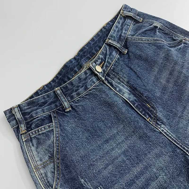 Autumn Mens Jeans With Multiple Pockets Workwear Pants Leg Pants Retro Straight Leg Pants Casual Pants J251016