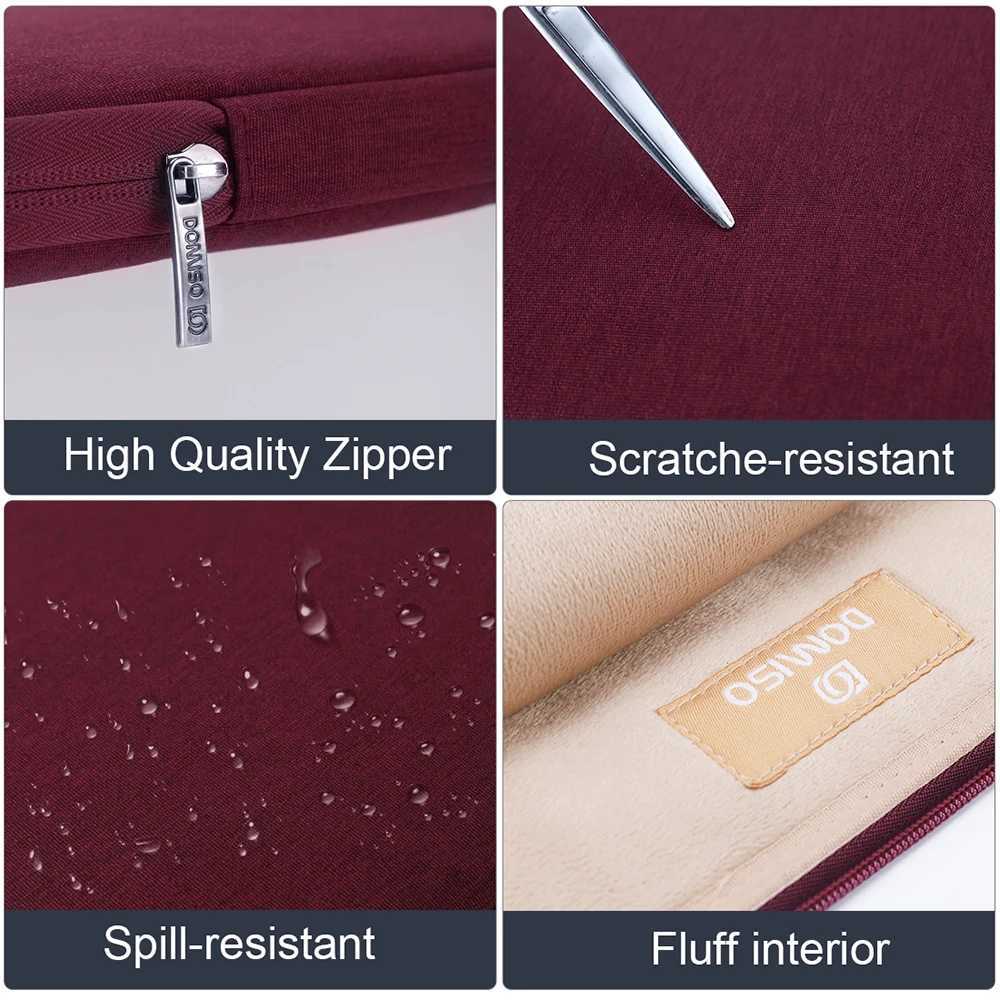 DOMISO SplashProof Shockproof Laptop Bag For Macbook 10 13 14 156 173inch Tablet Laptop sleeve Enough Space Computer CaseW251015