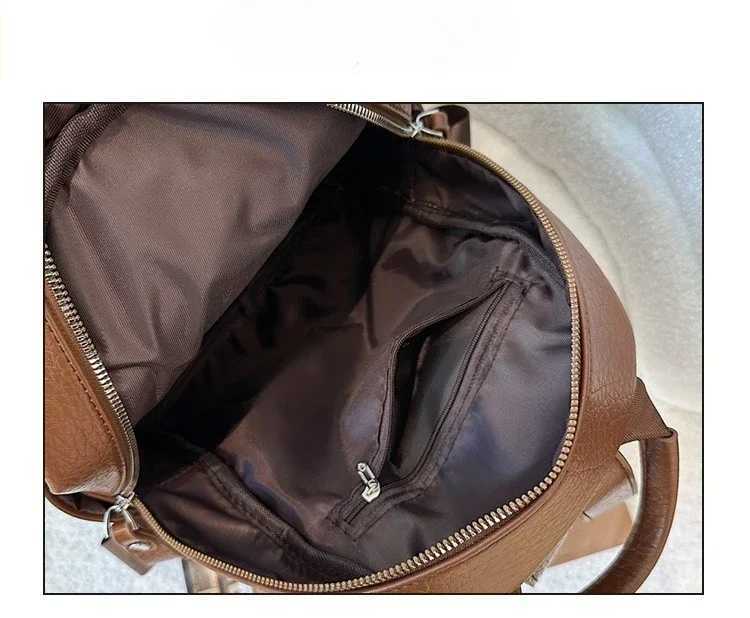 Fashion Versatile Womens Small Backpack PU Soft Leather Work Commuting Travel Backpack Stylish Casual Daypack School BagT251016