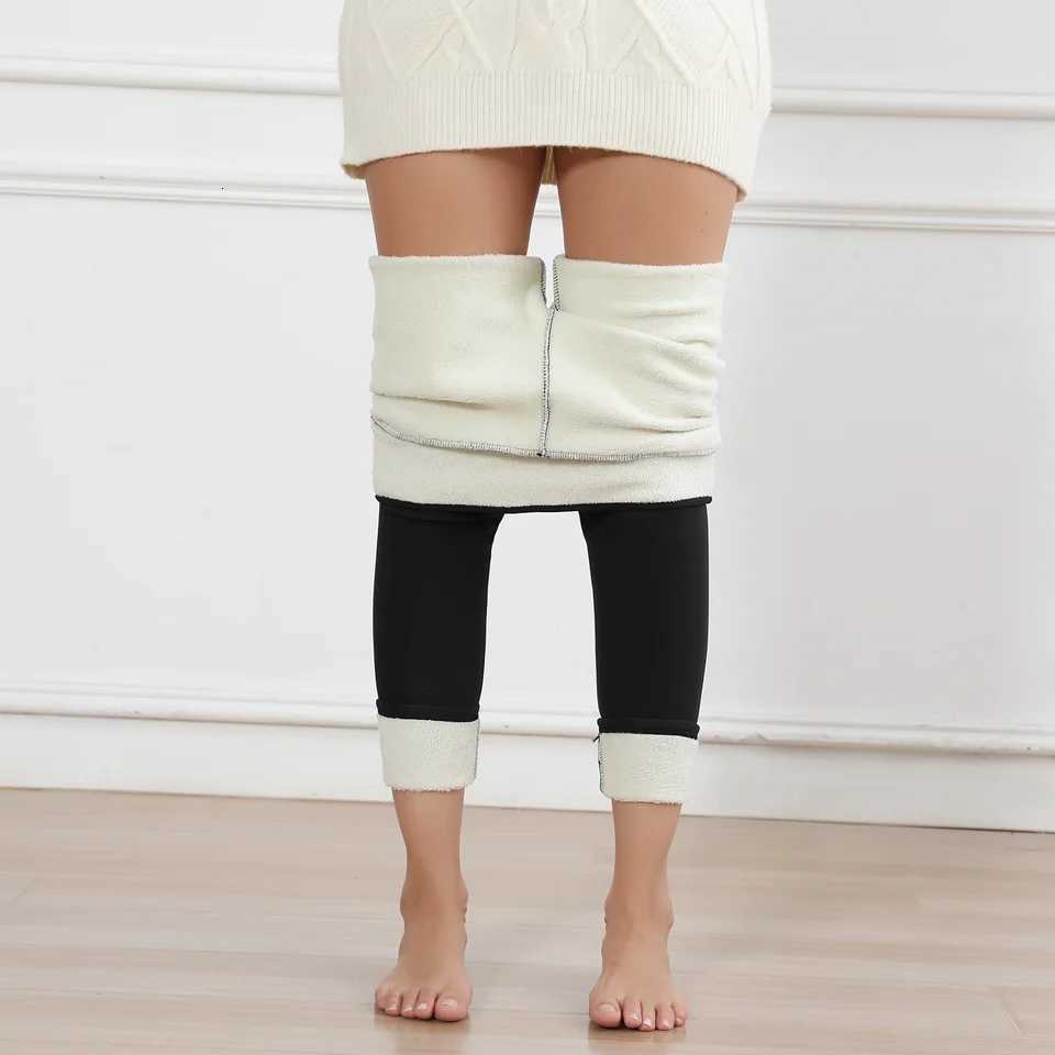 Velvet Women Leggings Autumn Winter Warm Fleece Tights High Waist Thicken Prevent Cold Legging Elastic Slim Solid Color TightT251016