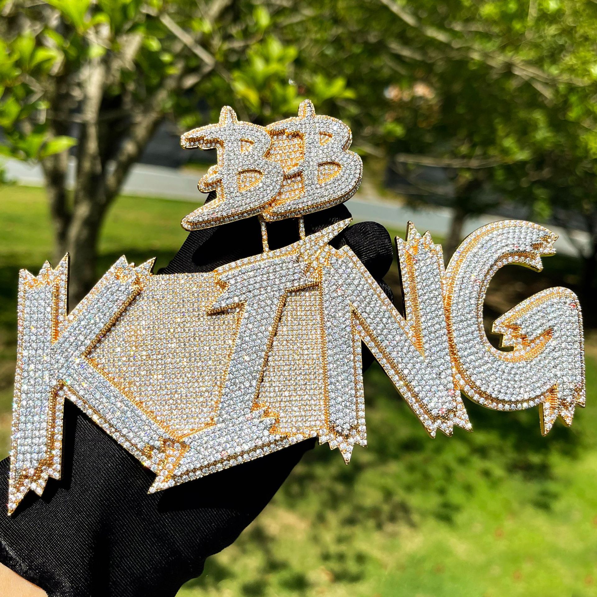 Hip Hop Large Custom A-Z Letters Name Pendant Necklaces Bling 5A Zircons Jewelry