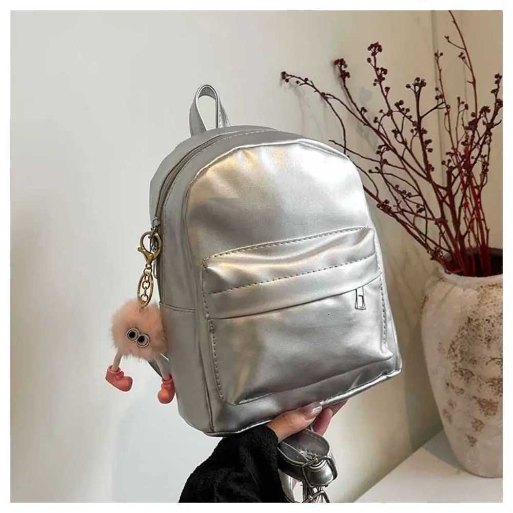 Fashion PU Leather Small Backpack Y2k Kawaii Student Bag Trendy School BagT251016