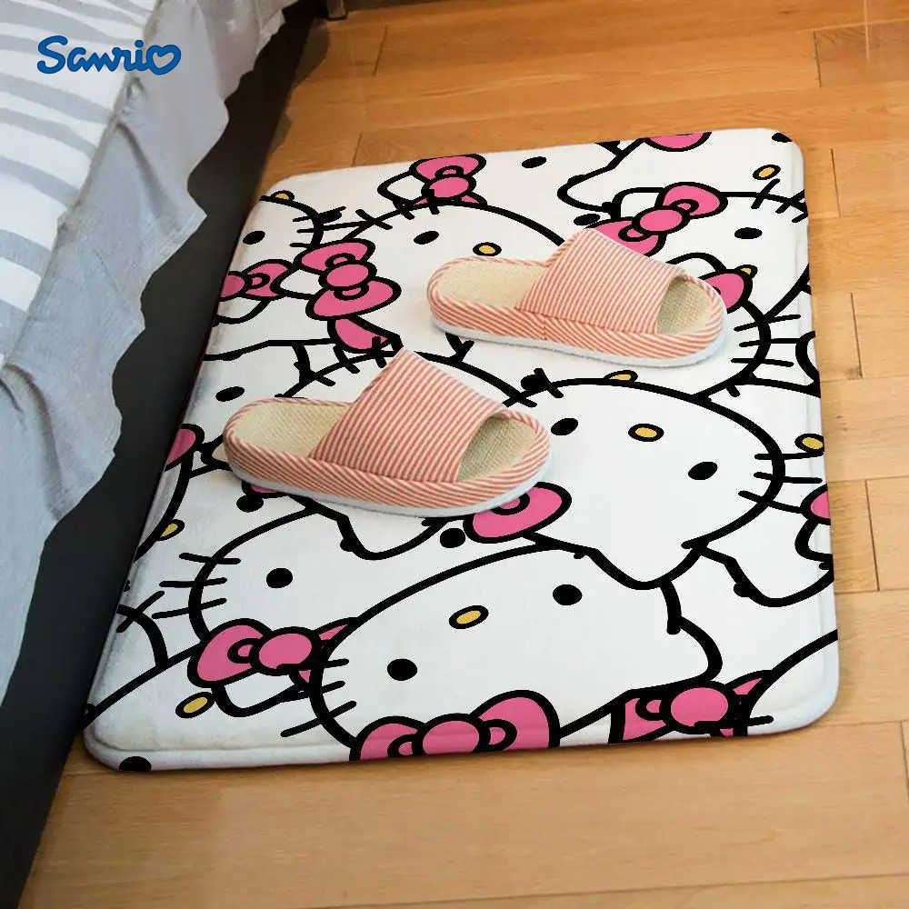 Sanrio HHello Kawaii Kittys Floor Mat Bathroom Absorbent Mat Simple Door Dirtresistant Mat Home Kitchen Mat Foot Mat Entry Mat L251016