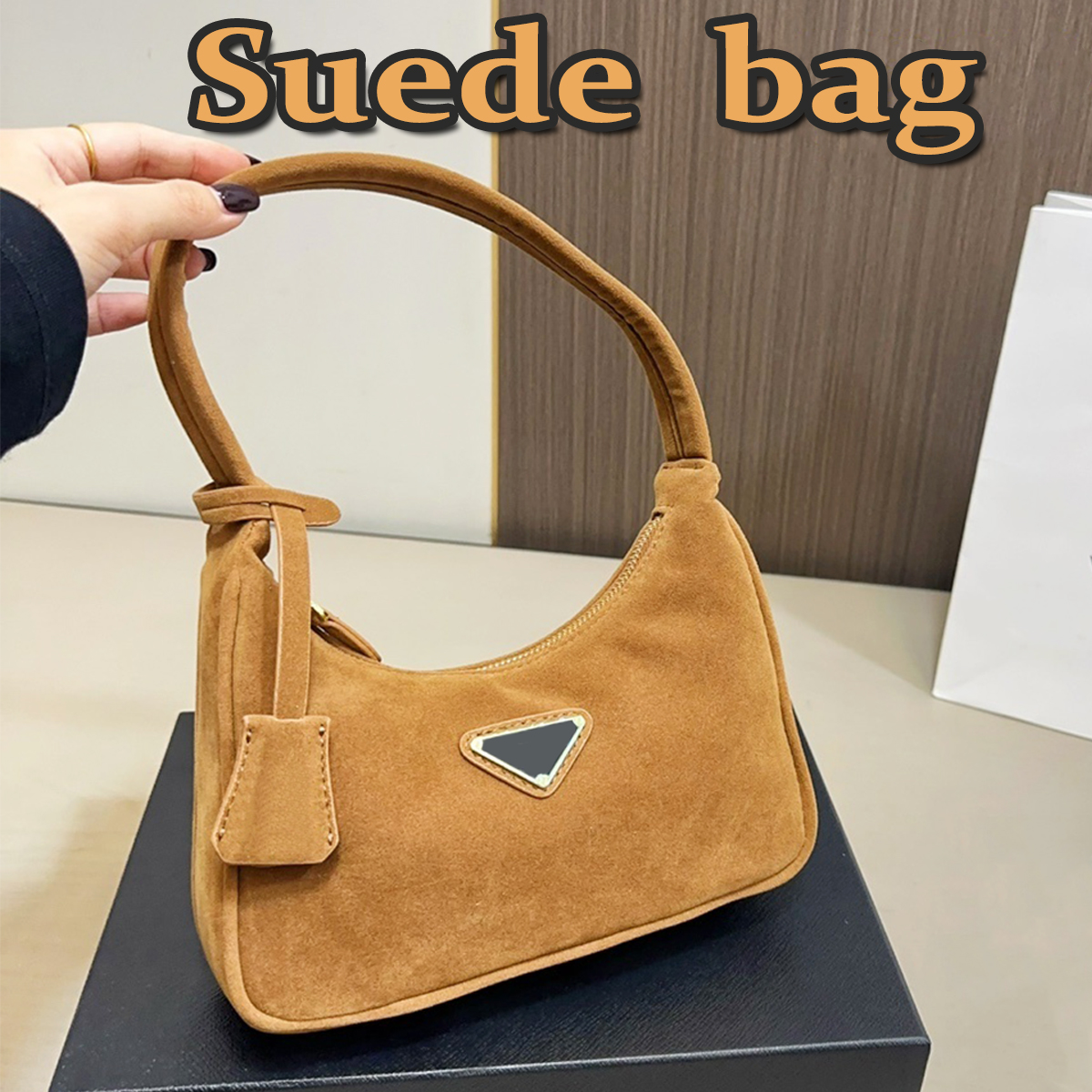 Designer Bag Suede Re Edition 2005 Luxury Bag Shoulder Bag High Quality Women's handbag Purse Fashion leather Crossbody bag Hobo Bag Classic Nylon Chain Half-moon bag