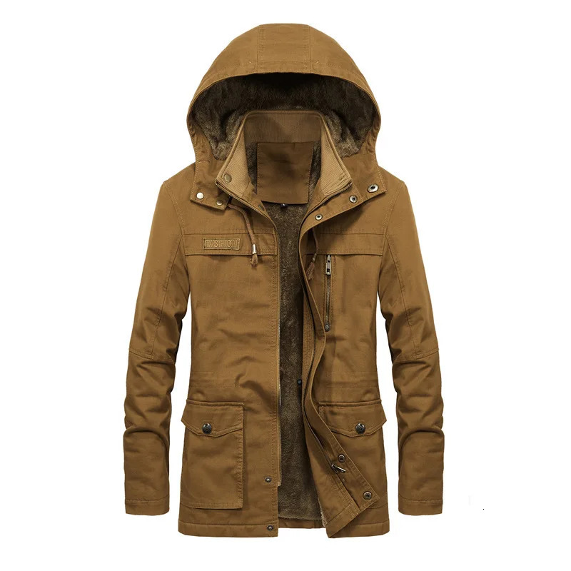 Military Cargo Coat Mens Thick Warm Man Jacket Winter Parkas Casual Cotton Padded Jacket Male MultiPocket Fur Hoodies Men Parka 251028
