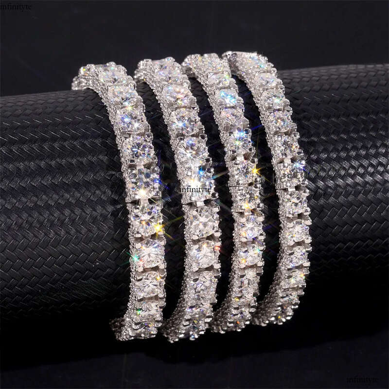 Custom GRA Certificate 5mm 6.5mm VVS Moissanite Dia-Studded Side Tennis Sier Hip Hop Jewelry Iced Out Link Chain