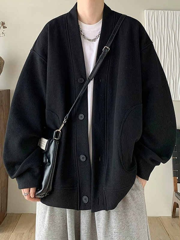 C10232 Spring and autumn heavyweight jacket sweatshirt double zipper hooded cardigan men's sweatshirt