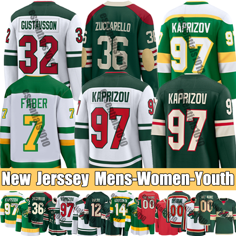 New Hockey Jerseys 12 Matt Eriksson Reverse 97 Kirill Boldy Joel Kaprizov Zuccarello Ek Ryan jersey wilds jersey 36 Mats minnesota Hartman Brock hockey jerseys