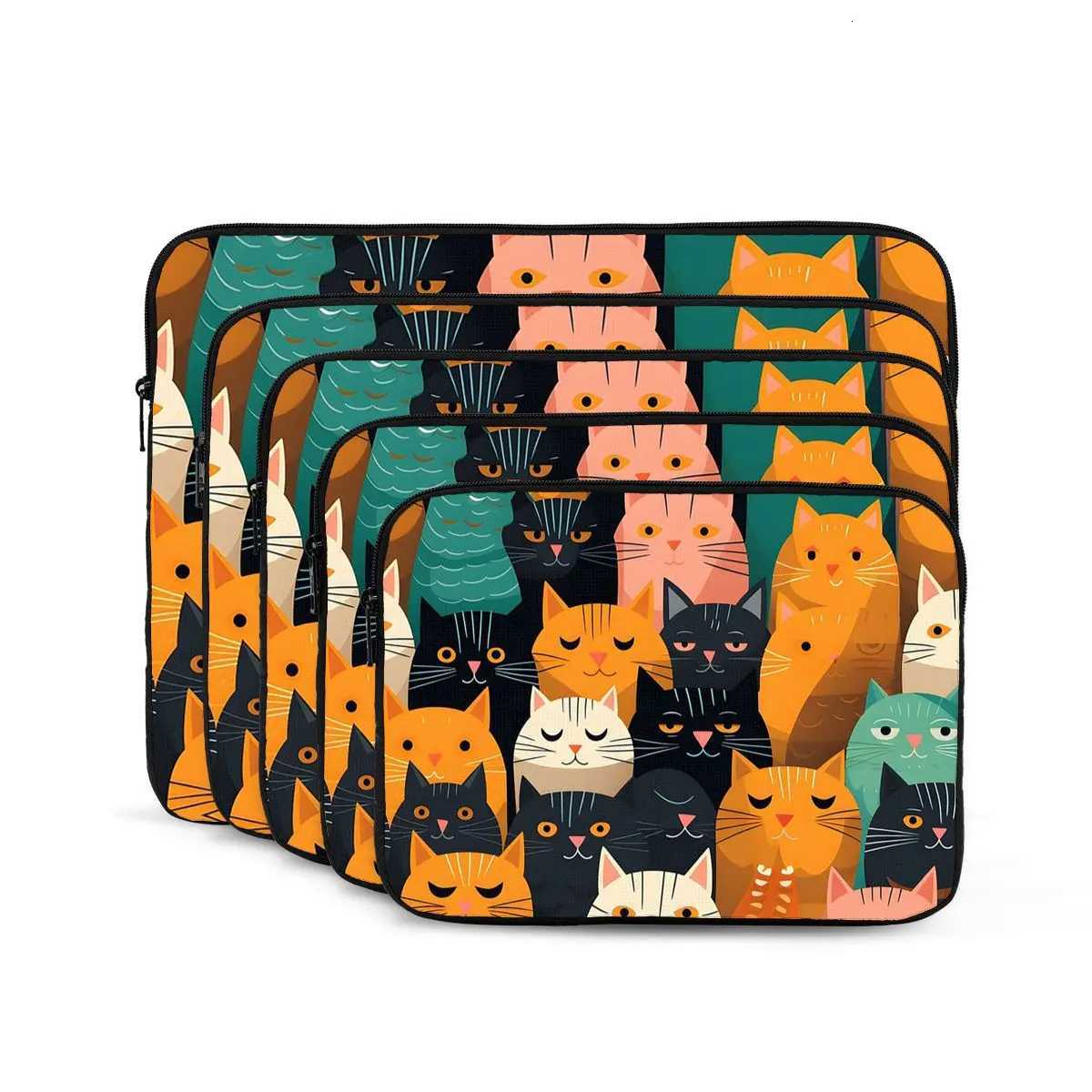 Case Colorful Cat Silhouettes Notebook Laptop Bag Case Pouch 10 12 13 15 17 Inch For Macbook Air Pro Tablet Shockproof Case BagW251015