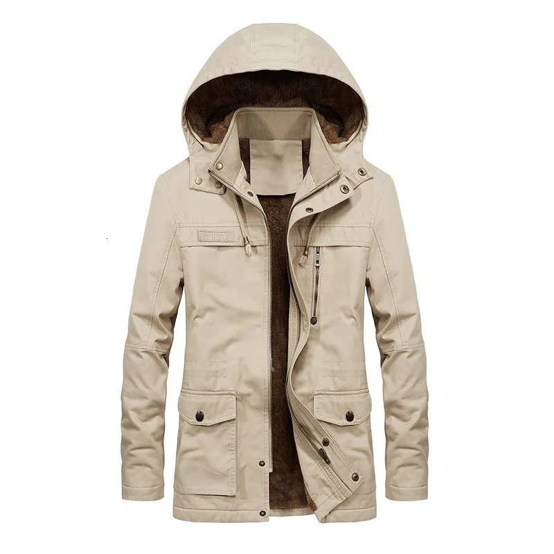 Military Cargo Coat Mens Thick Warm Man Jacket Winter Parkas Casual Cotton Padded Jacket Male MultiPocket Fur Hoodies Men Parka 251028