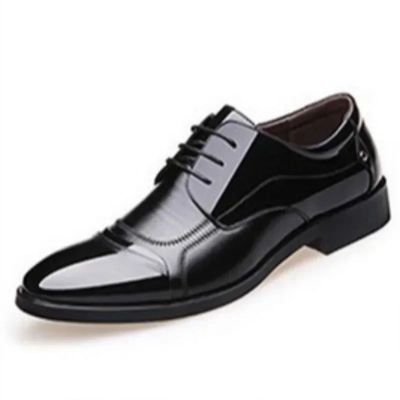 Leather Shoes Men Lace Up Formal Dress Shoes Business Oxford Male Office Wedding Dress Shoes Footwear Mocassin Homme 251010