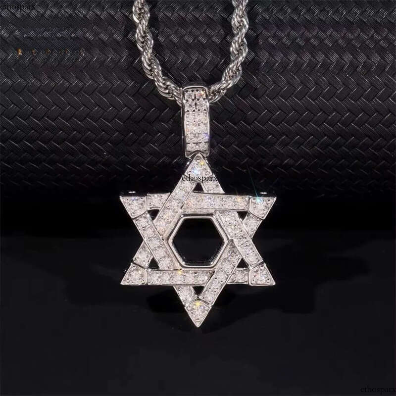 GRA Certificate Pentagram Custom Iced Out Hip Hop Jewelry Sier VVS Moissanite Dia Charm Pendant