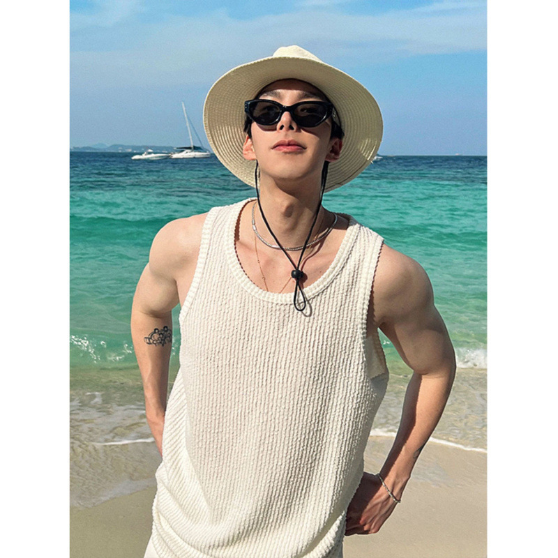 Fashion Sexy Style Tops Mens Mesh Hollowed Vests Summer Casual Streetwear Male All-match Sleeveless Tank Tops S-5XL 250325