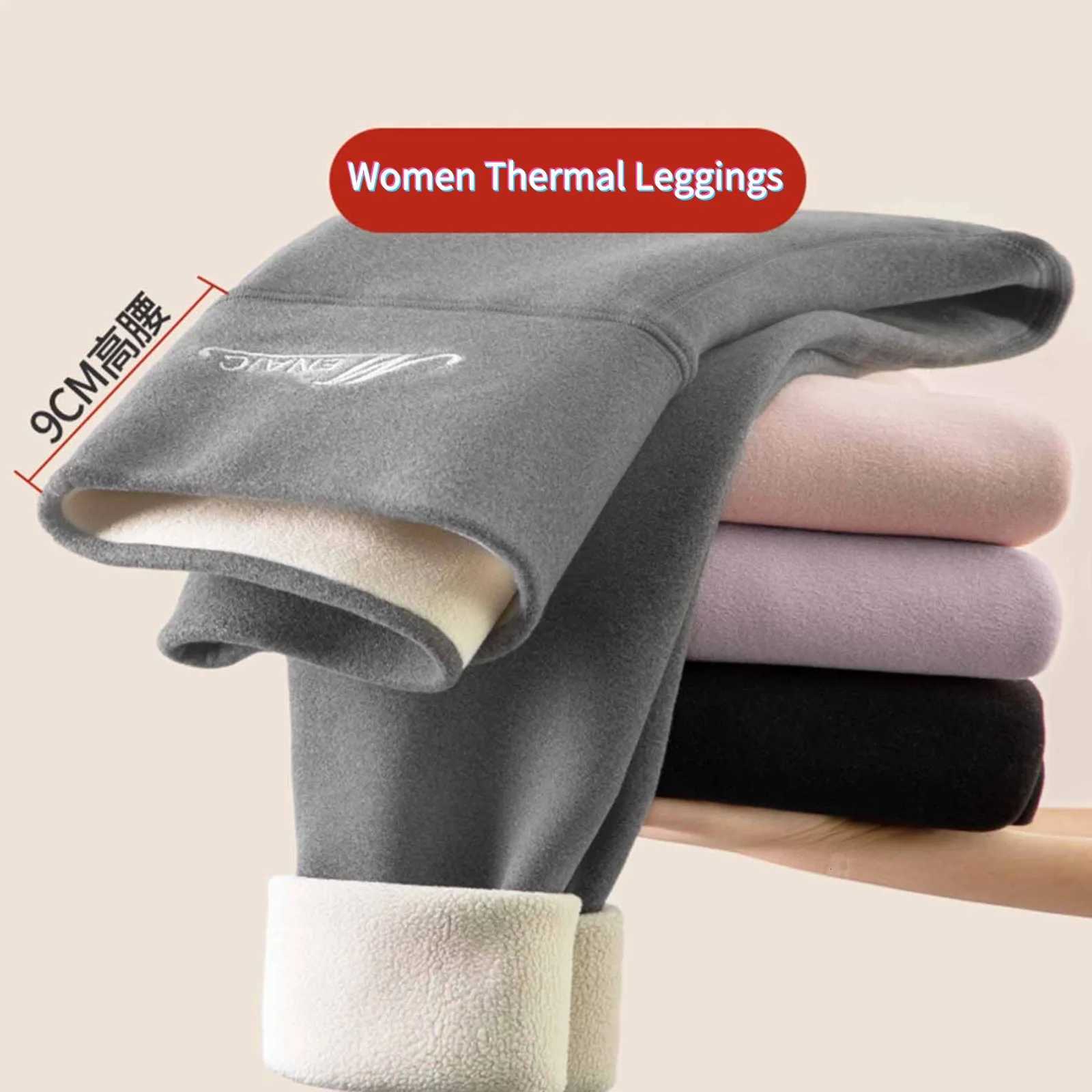 Winter Fleece Lined Leggings Women High Waist Velvet Keep Warm Pants Solid Comfortable Stretchy Thermal Tights Plus Size LegginsT251016