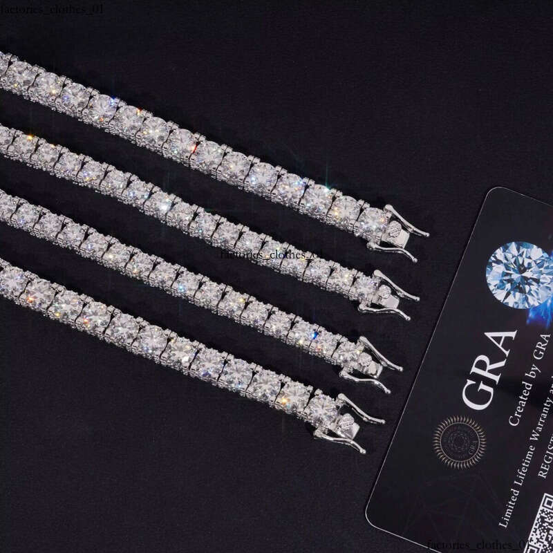 Street Hip Hop 5mm 6.5mm Moissanite Sterling Sier Table Tennis Necklace Men for Boyfriends Gift