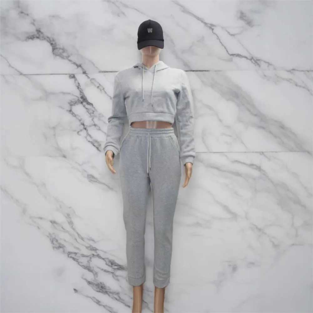 New Fleece Hooded Sweatshirt Long Pants Women 2piece Set Thickened Casual Sporty Sweatshirt Long Pants Female Autumn Winter2025 W251015