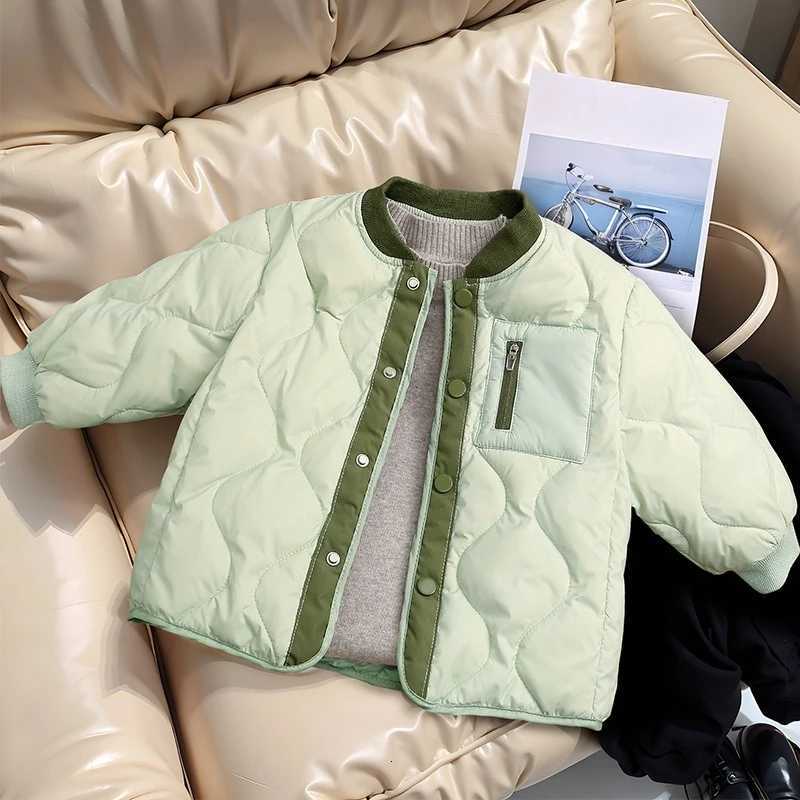 2025 New Childrens Jacket Stylish Color Blocked Warm Cotton Jacket Winter Baby Toddler Boys Girls Inner Top Chic Outerwear CoatT251016