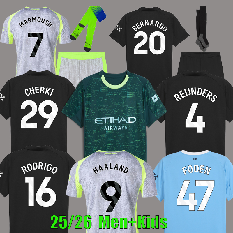 MARMOUSH NICO HAALAND 24 25 26 SOCCER JERSEYS GREALISH DE BRUYNE FODEN SAVINHO MAN 2024 2025 2026 RODRIGO GVARDIOL CITY jersey football kit shirts men kids set