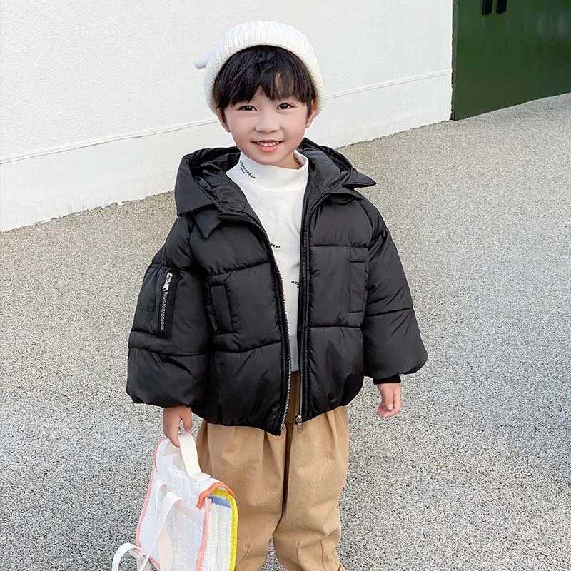 Childrens cottonpadded jackets boys jackets girls cottonpadded jackets mediumsized childrens hooded clothesT251016