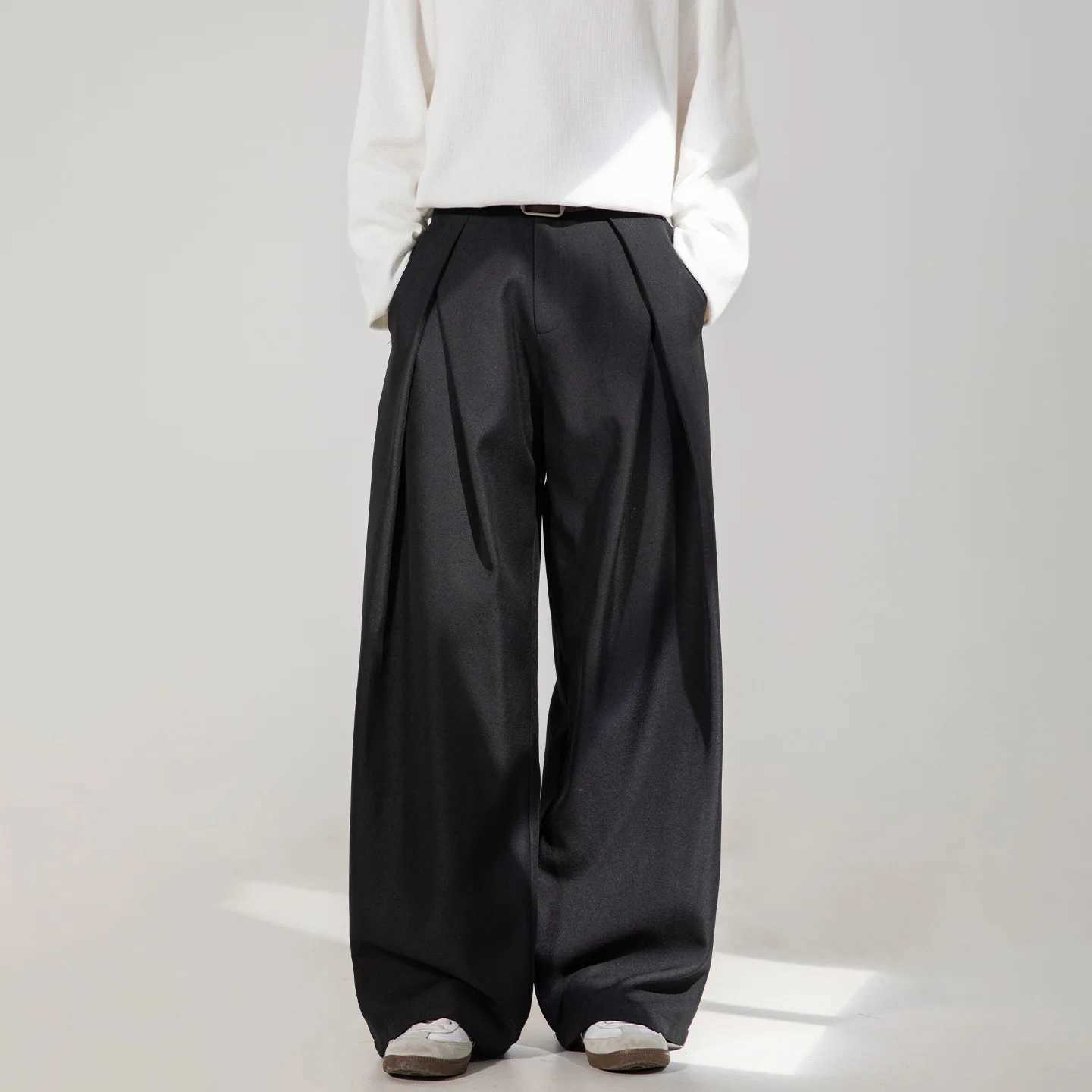 Pleated Design Mens Autumn Casual Pants J251203