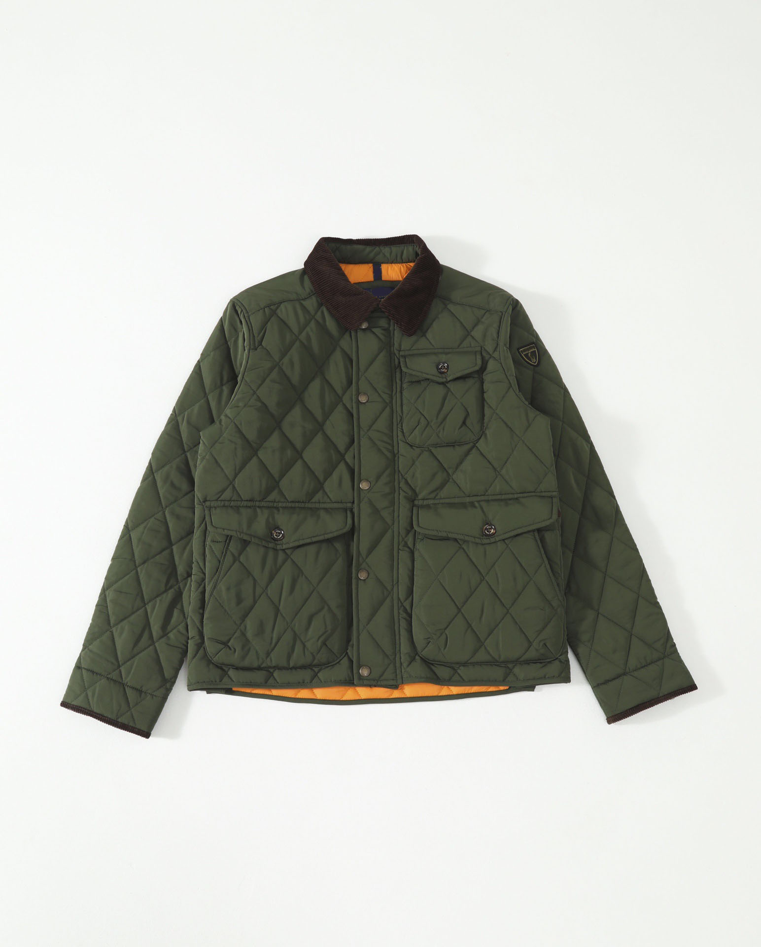 2025 Autumn Designer Luxury Horse Logo Old Money Vintage British Corduroy Loose Fit Reversible Cotton-Filled Cardigan Jacket, Turn-Down Collar & Pockets