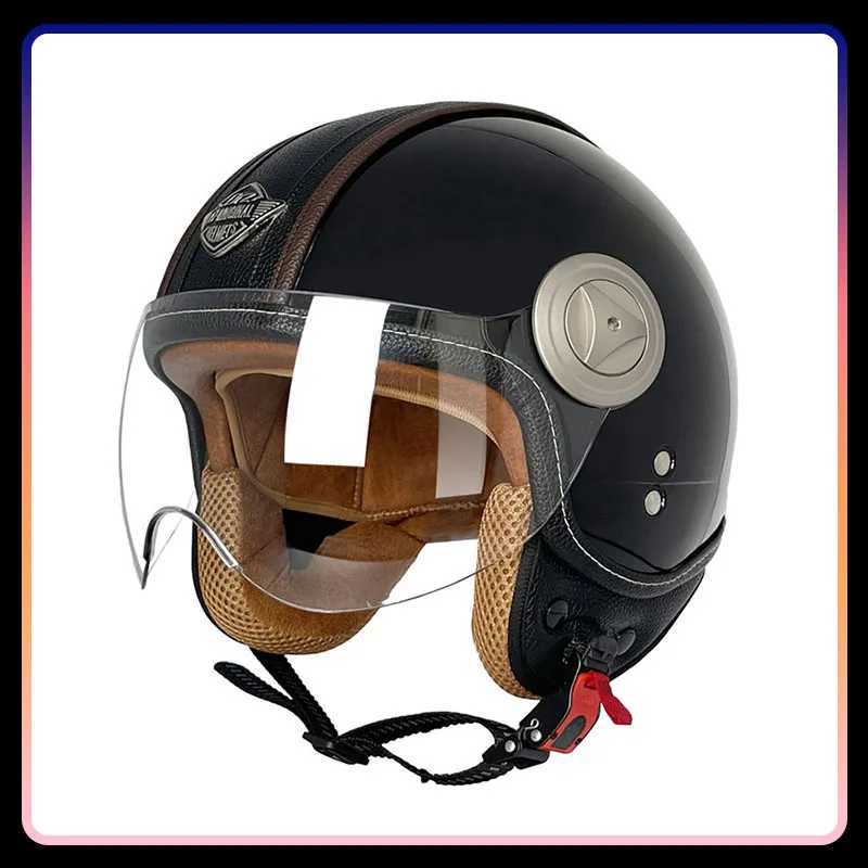 Open Face Motorcycle Helmet Vintage DOT Approved Retro Classic Jet Moto Helmet Men Women Open Half Helmet Unisex Casco Para Moto W251016