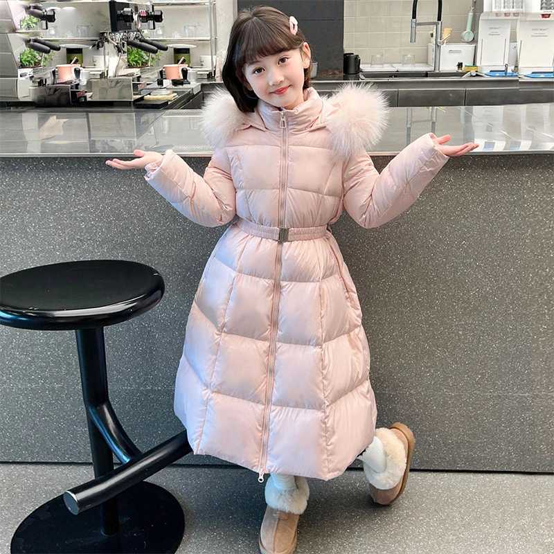 Fashion Girls Down Jacket Thickened Hooded Windbreaker Coat for Kids 27 Years Winter Cotton Warm Outerwear Children ClothesT251016
