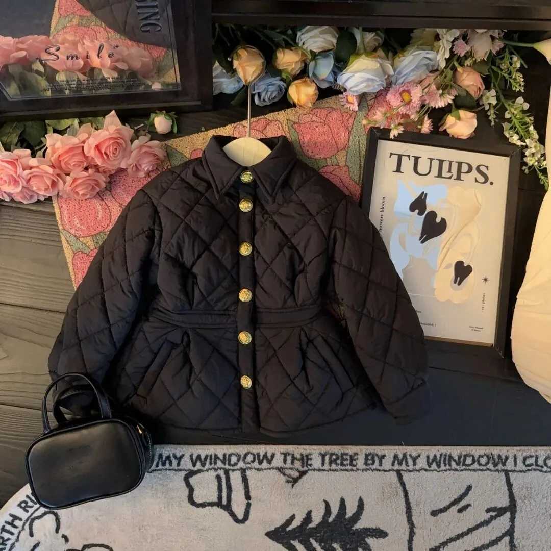 Girls Jacket New Childrens Western style Cotton Jacket with Thick Collar and Velvet for Warm WinterT251016