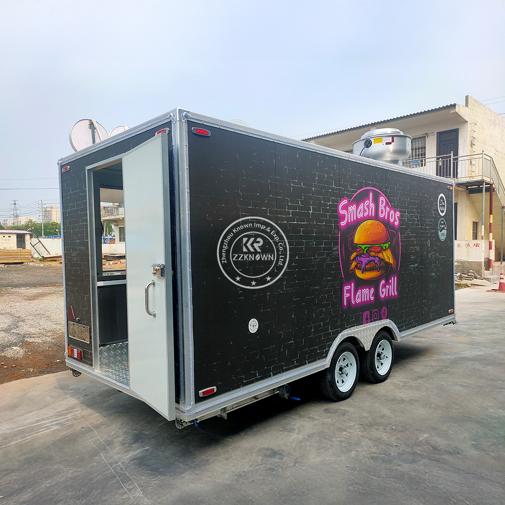 Outdoor Catering Trailer Food Truck Mobile Coffee Fast Food Bakery Food Trailer Crepe Ice Cream Carts Kebab Food Truck Fully Equipped