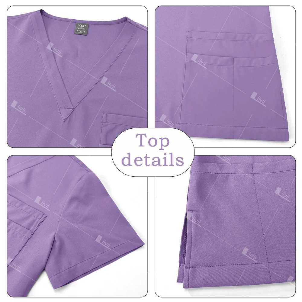 New Nurse Uniforms Elasticity Tops Pants Woman Man Scrubs Set Straight Trousers Dental Hospital Clinic Workwear Medical Uniforms X251016